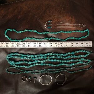 Southwest silver turquoise jewelry lot